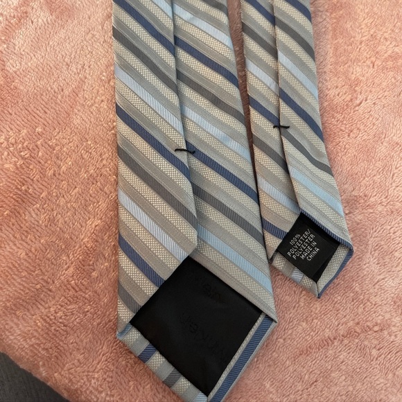 Calvin Klein Blue and Gray Striped Tie - Picture 5 of 8